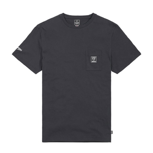 [MTSS22806-M] CAMISETA ALGODÓN GRAFICO CON BOLSILLO NEGRO -M
